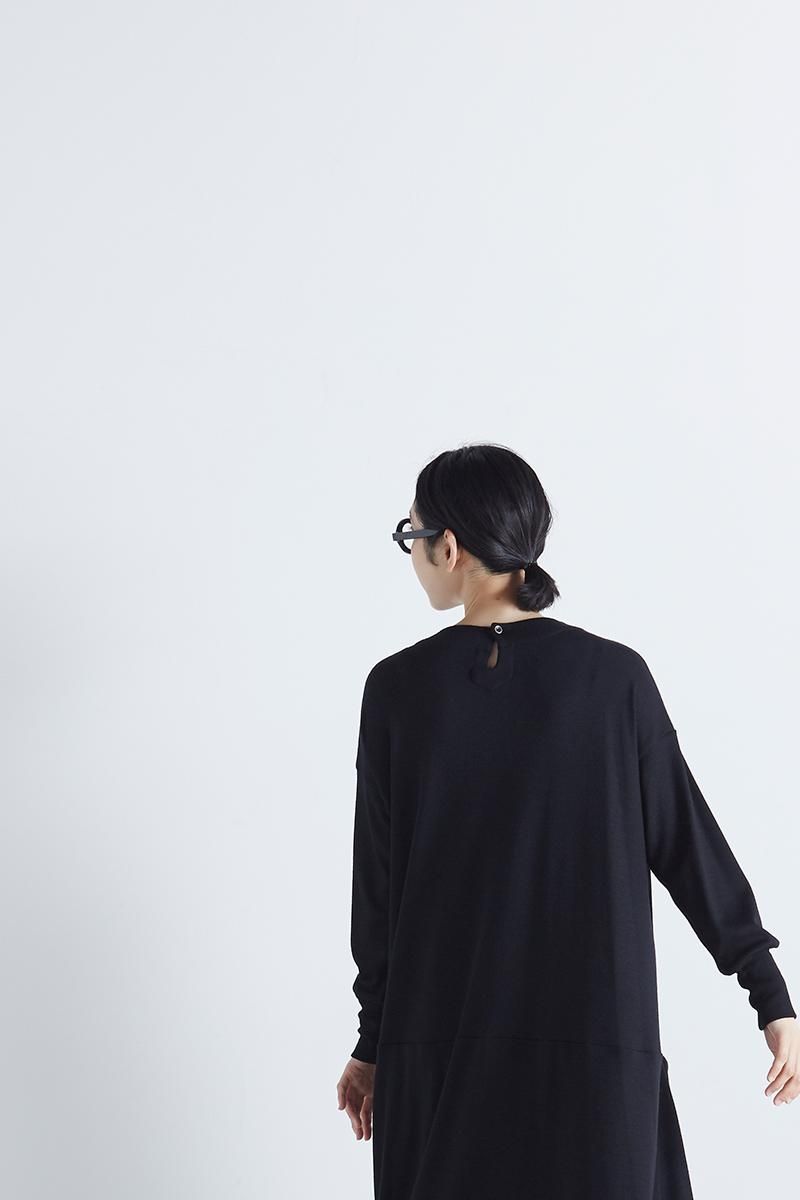 atelier naruse コクーンニット wool cocoon knit one piece / black - atelier naruse｜Online