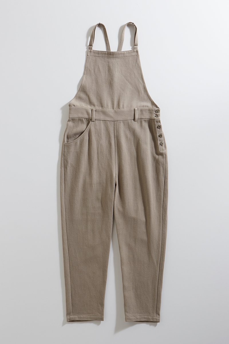 cotton flax wool overalls-pants / beige