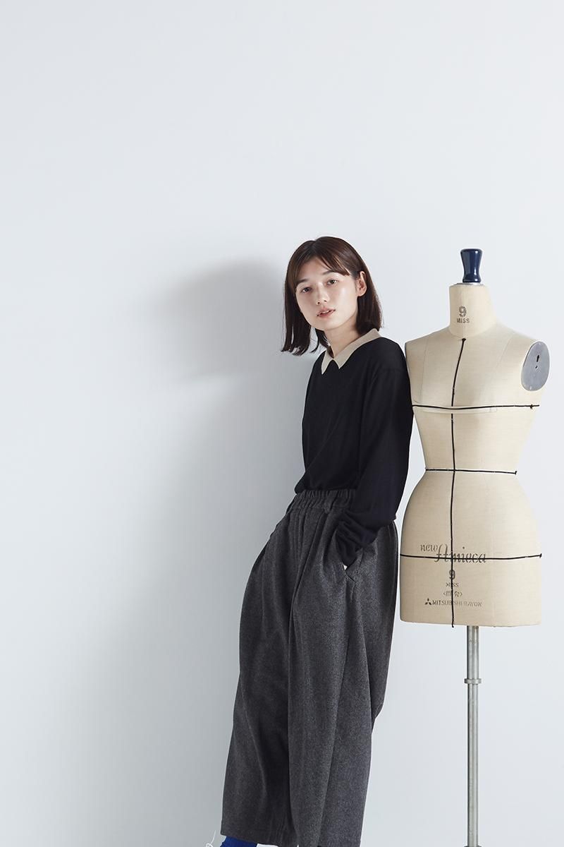 furano wool wide pants / moku-black - atelier naruse｜Online store