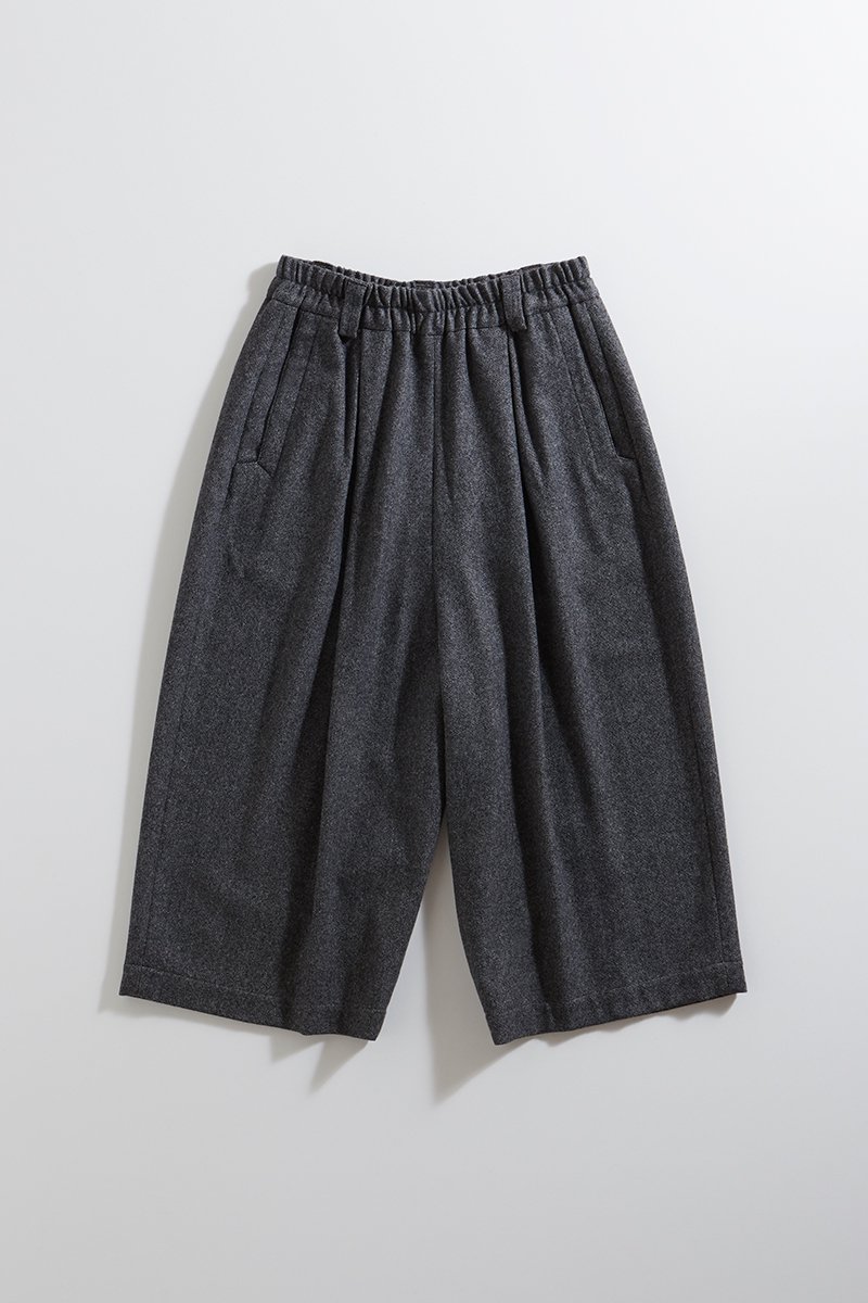 furano wool wide pants / moku-black