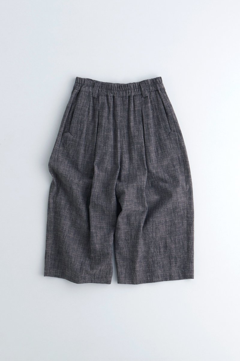 cotton slab wide pants / black - atelier naruse | Online store