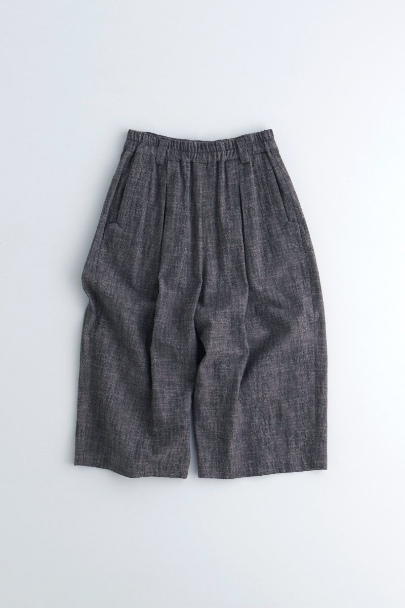 cotton slab wide pants / moku-black