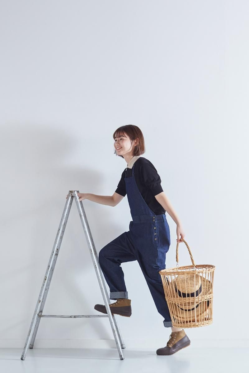 cotton denim overalls-pants - atelier naruse｜Online store