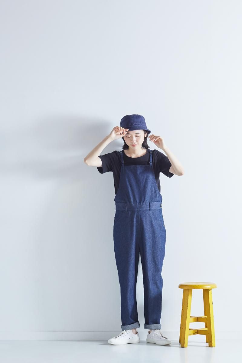 hemp wool salopette pants / black - atelier naruse｜Online