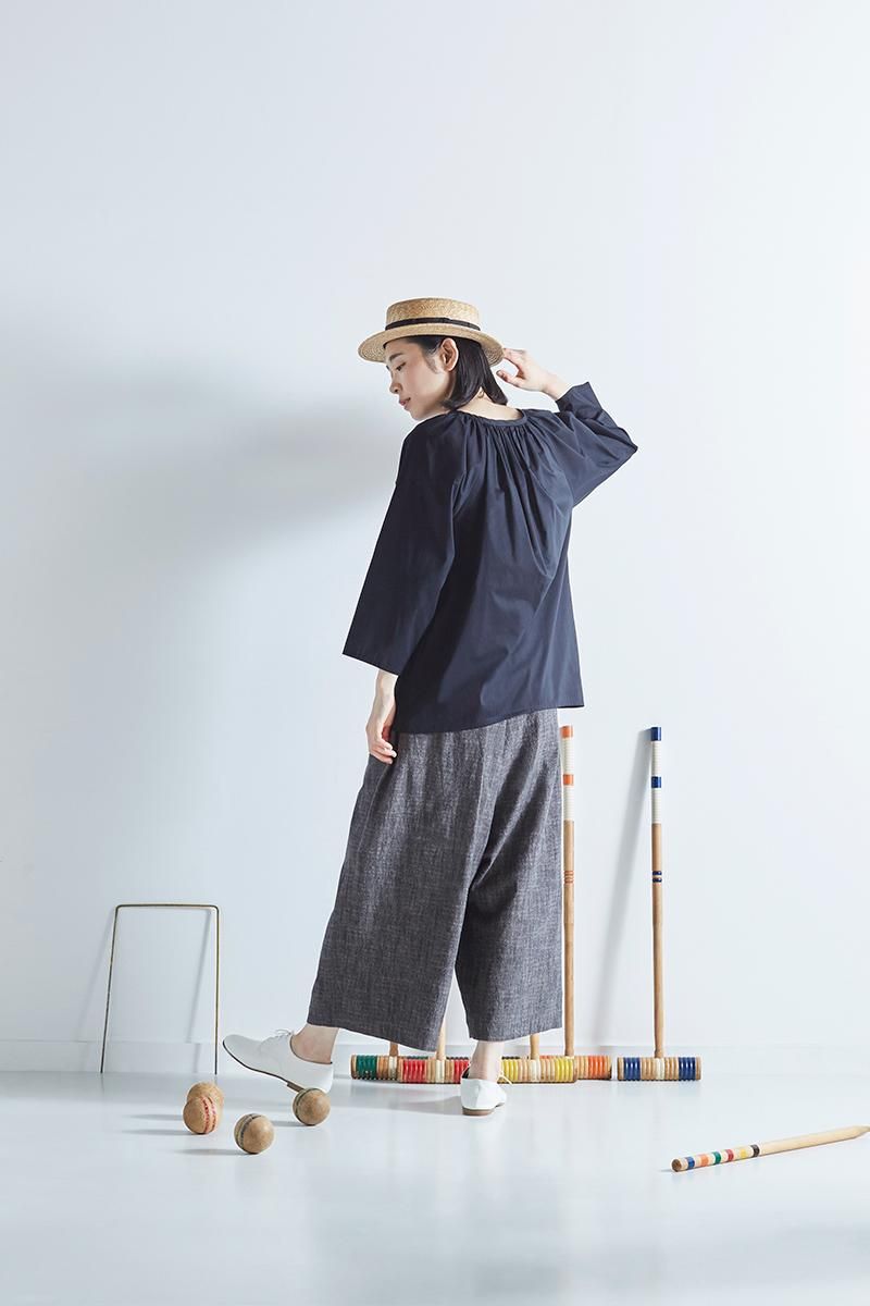 cotton loan ribbon tie smock blouse - atelier naruse｜Online