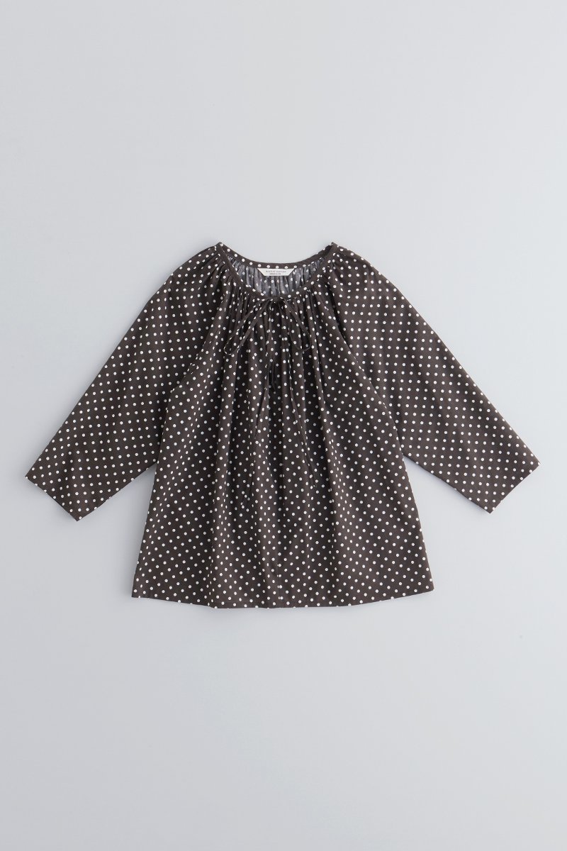 cotton loan ribbon tie smock blouse - atelier naruse | Online store