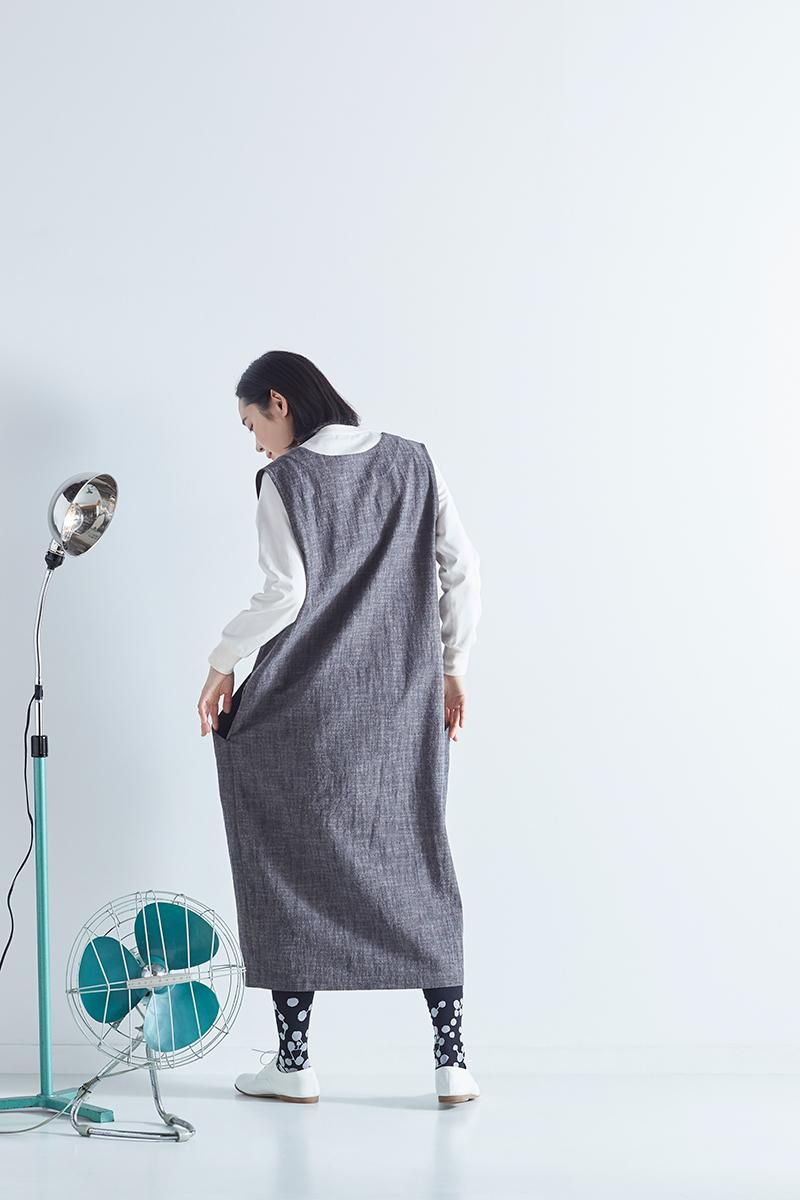 cotton slab jumper skirt / moku-black - atelier naruse | Online store