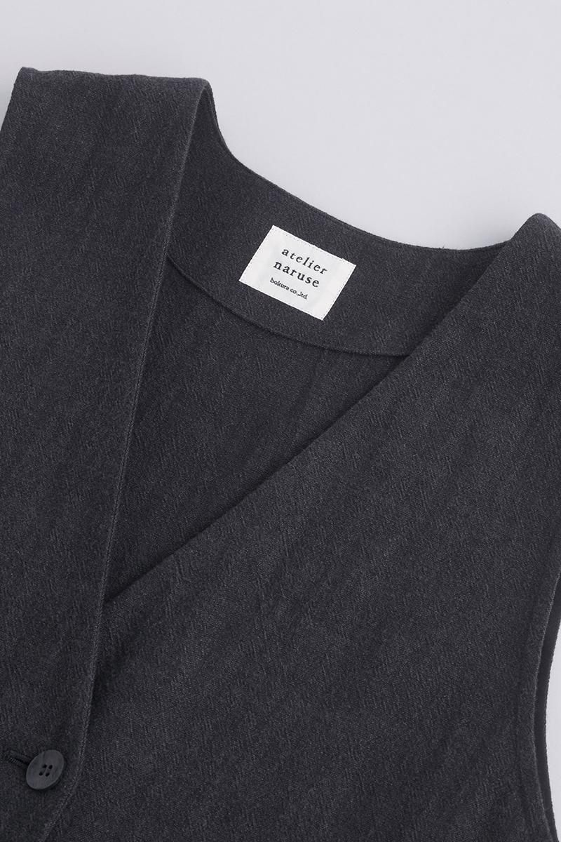 cotton slab jumper skirt / black - atelier naruse｜Online store