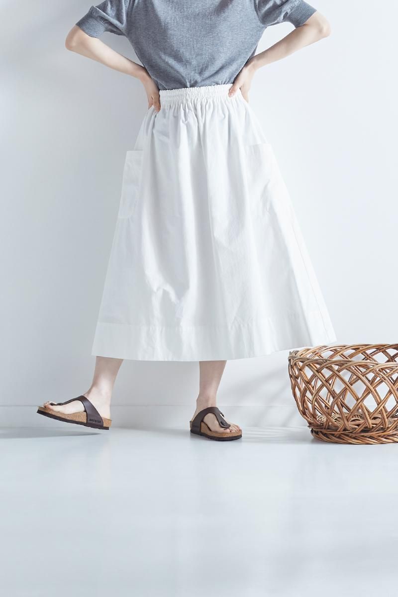 cotton patch pocket skirt / off white - atelier naruse
