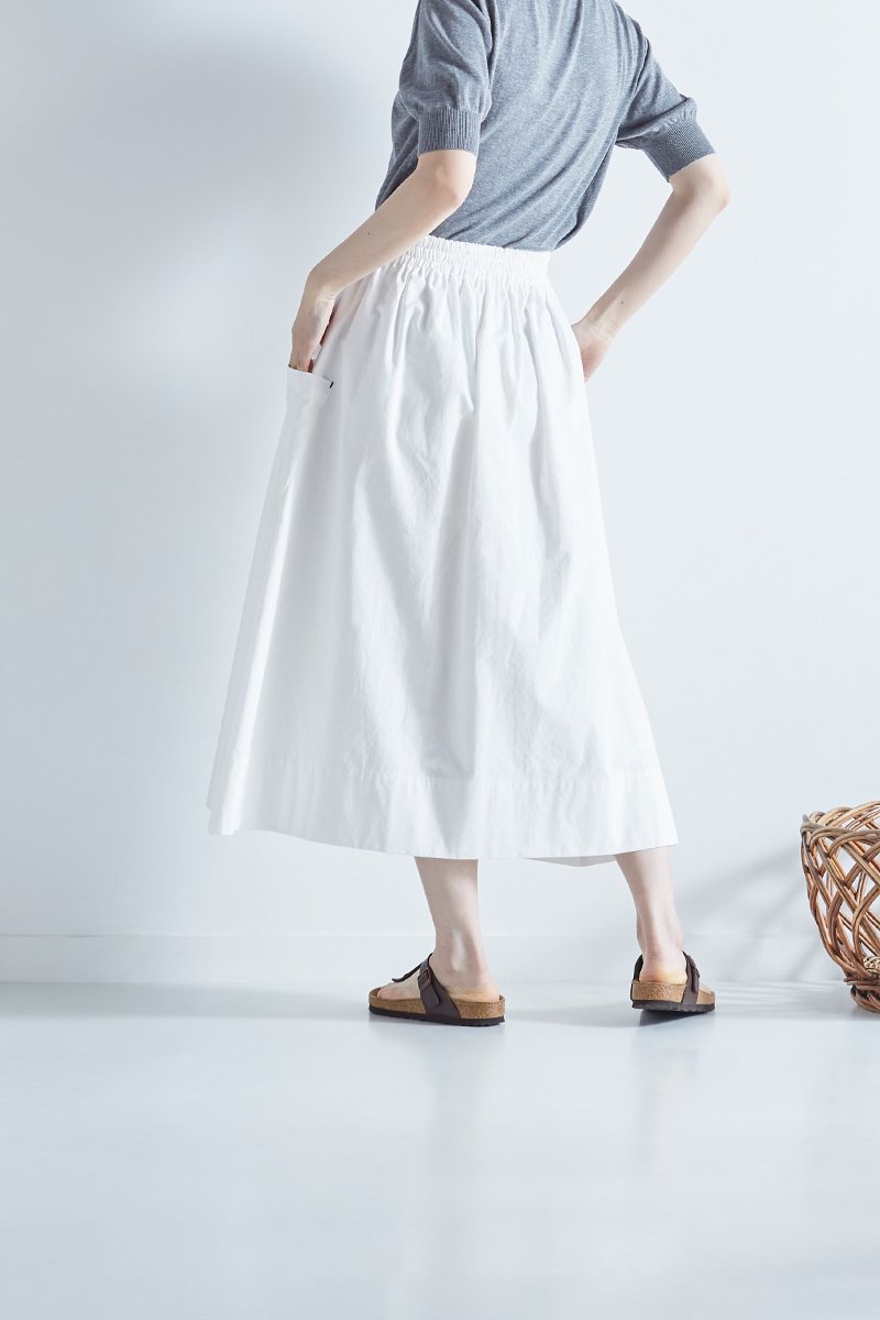 cotton patch pocket skirt / off white - atelier naruse | Online store