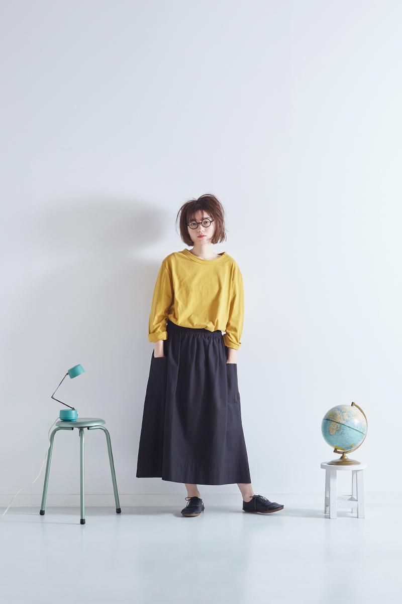 cotton patch pocket skirt / black - atelier naruse|Online cotton patch pocket skirt / black - atelier naruse|Online