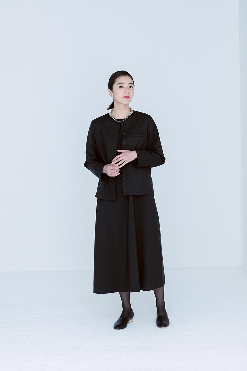 formal A line one-piece dress / black - atelier naruse | Online store formal A line one-piece dress / black - atelier naruse | Online store