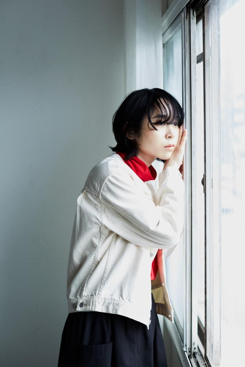 cotton denim no collar jacket / kinari - atelier naruse