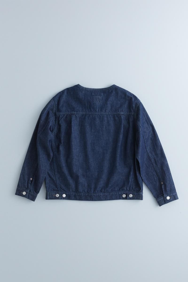 atelier naeuse / コットンデニム ノーカラージャケット