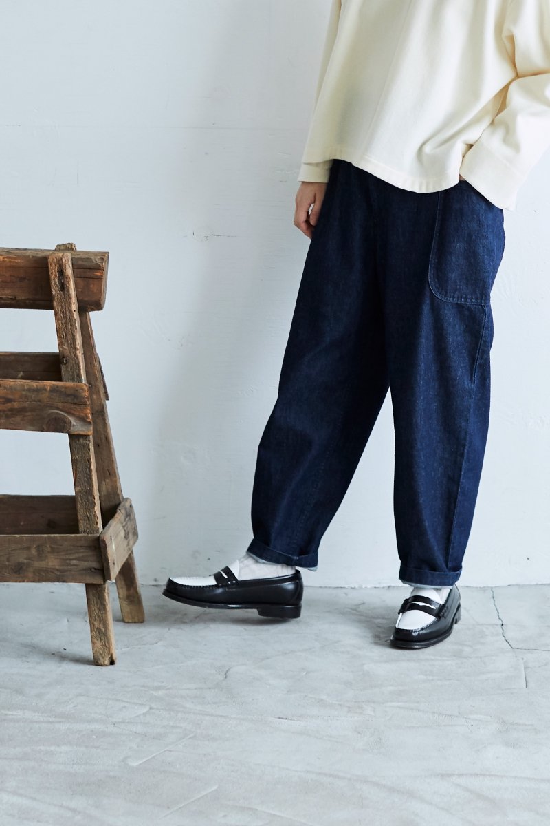 cotton denim balloon pants / indigo - atelier naruse | Online store