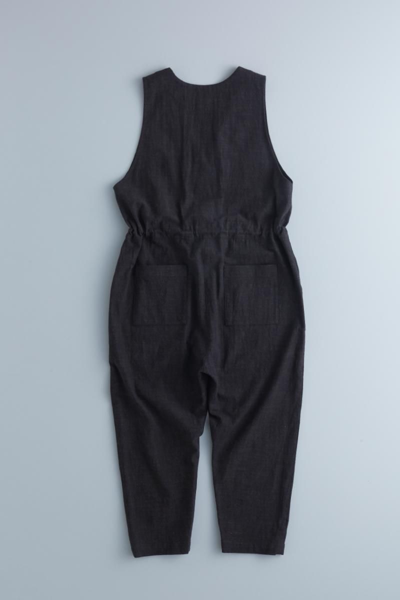 cotton slab over-alls / black - atelier naruse|Online store cotton slab over-alls / black - atelier naruse|Online store
