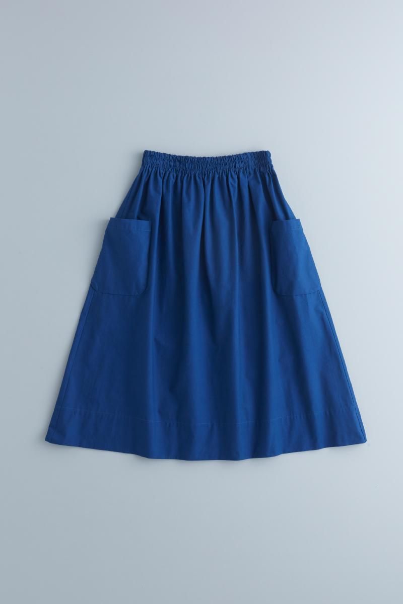 cotton patch pocket skirt / blue - atelier naruse｜Online store｜the an