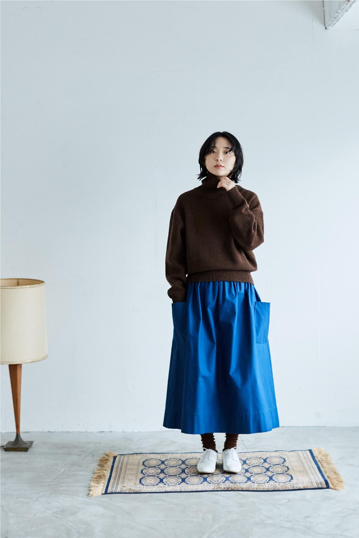 cotton patch pocket skirt / black - atelier naruse｜Online