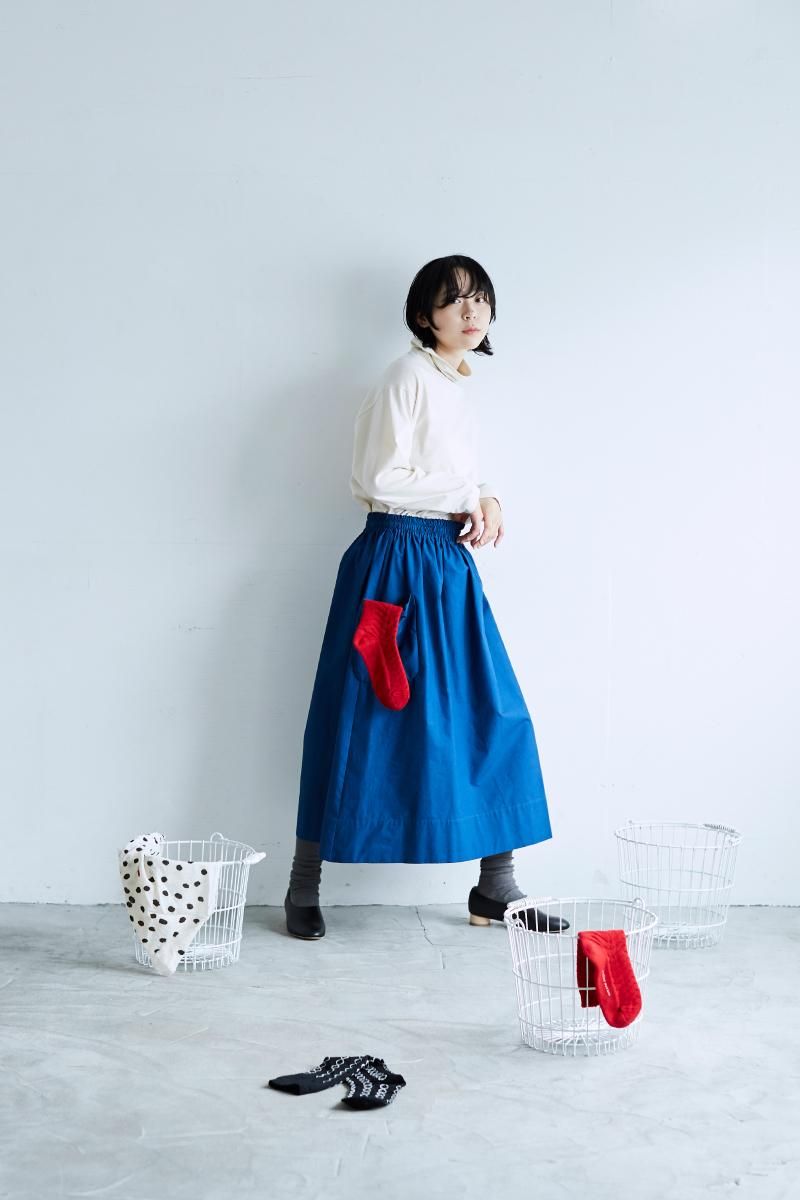 全国送料無料・イイ店 patch cotton pocket naruse｜Online atelier - blue / skirt スカート