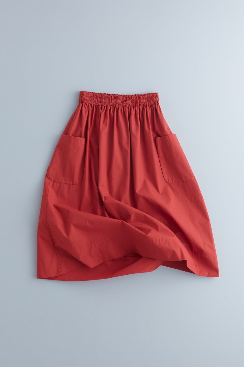 cotton patch pocket skirt / red