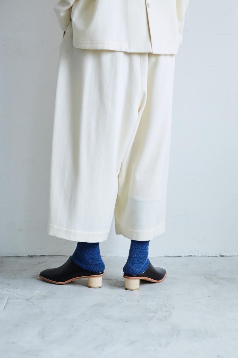 アトリエナルセ ウールフラノガウチョ パンツ オフホワイト 良品 wool