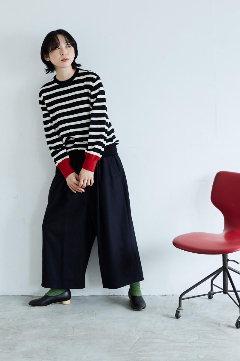 atelier naruseアトリエナルセ◼︎ウールフラノガウチョパンツ◼︎ブラック wool frano gaucho pants - atelier naruse｜Online store｜the an