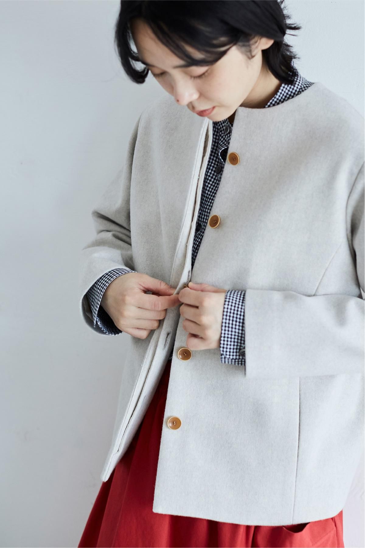 wool cocoon jacket / oatmeal - atelier naruse｜Online store｜the an