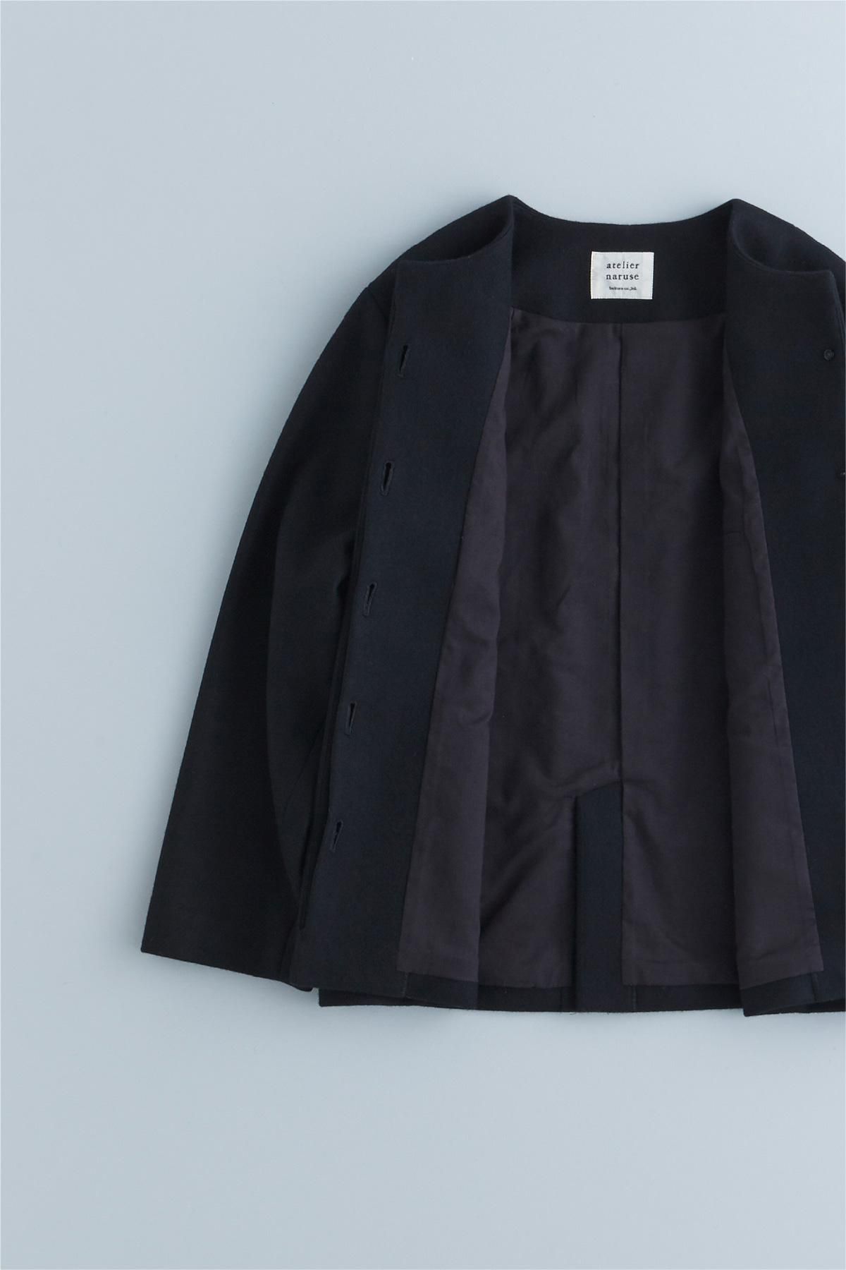 wool cocoon jacket / black - atelier naruse｜Online store