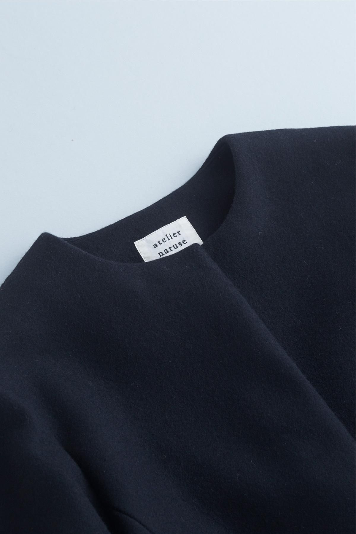 wool cocoon jacket / black - atelier naruse｜Online store