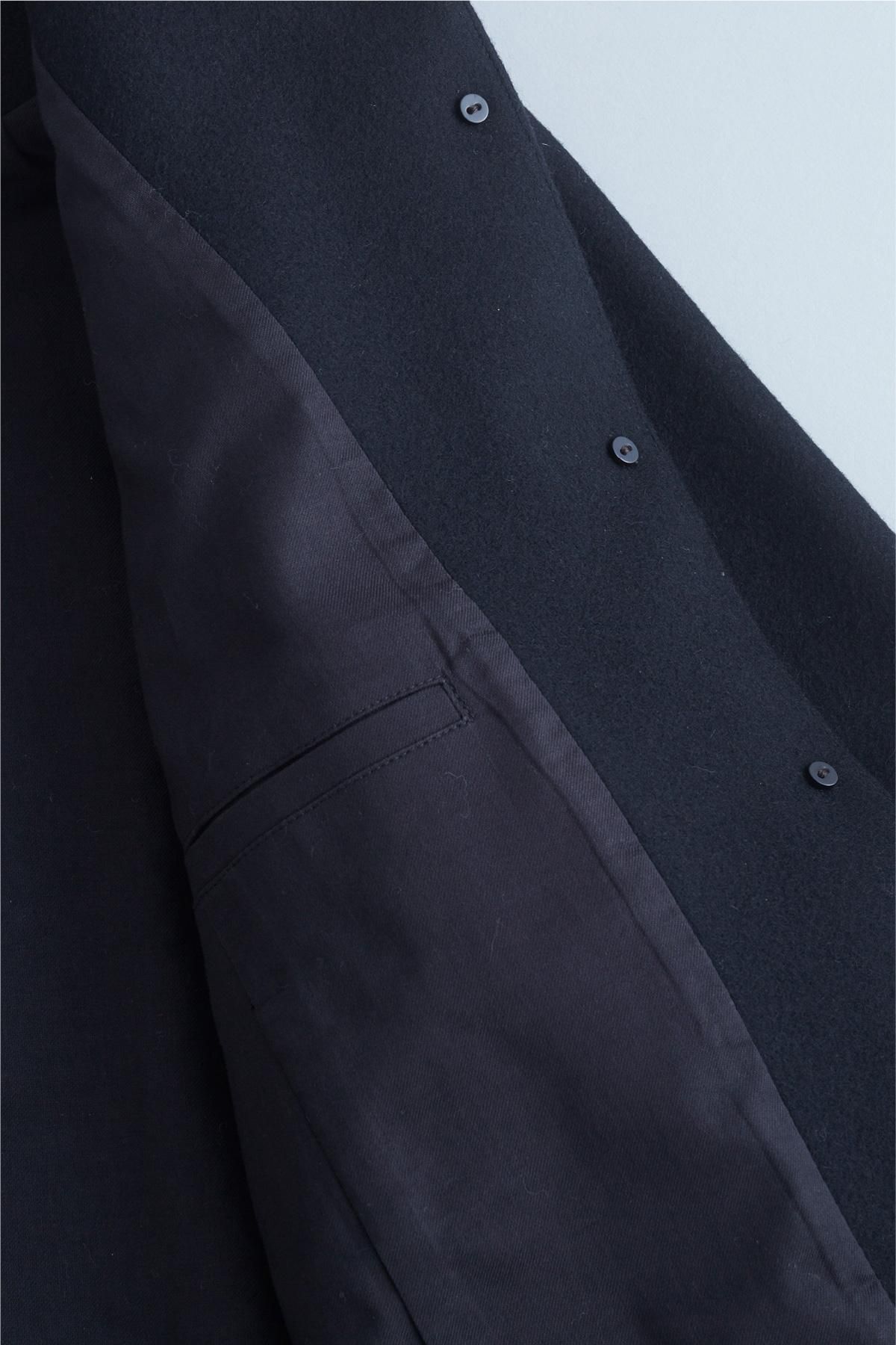 wool cocoon jacket / black - atelier naruse｜Online store
