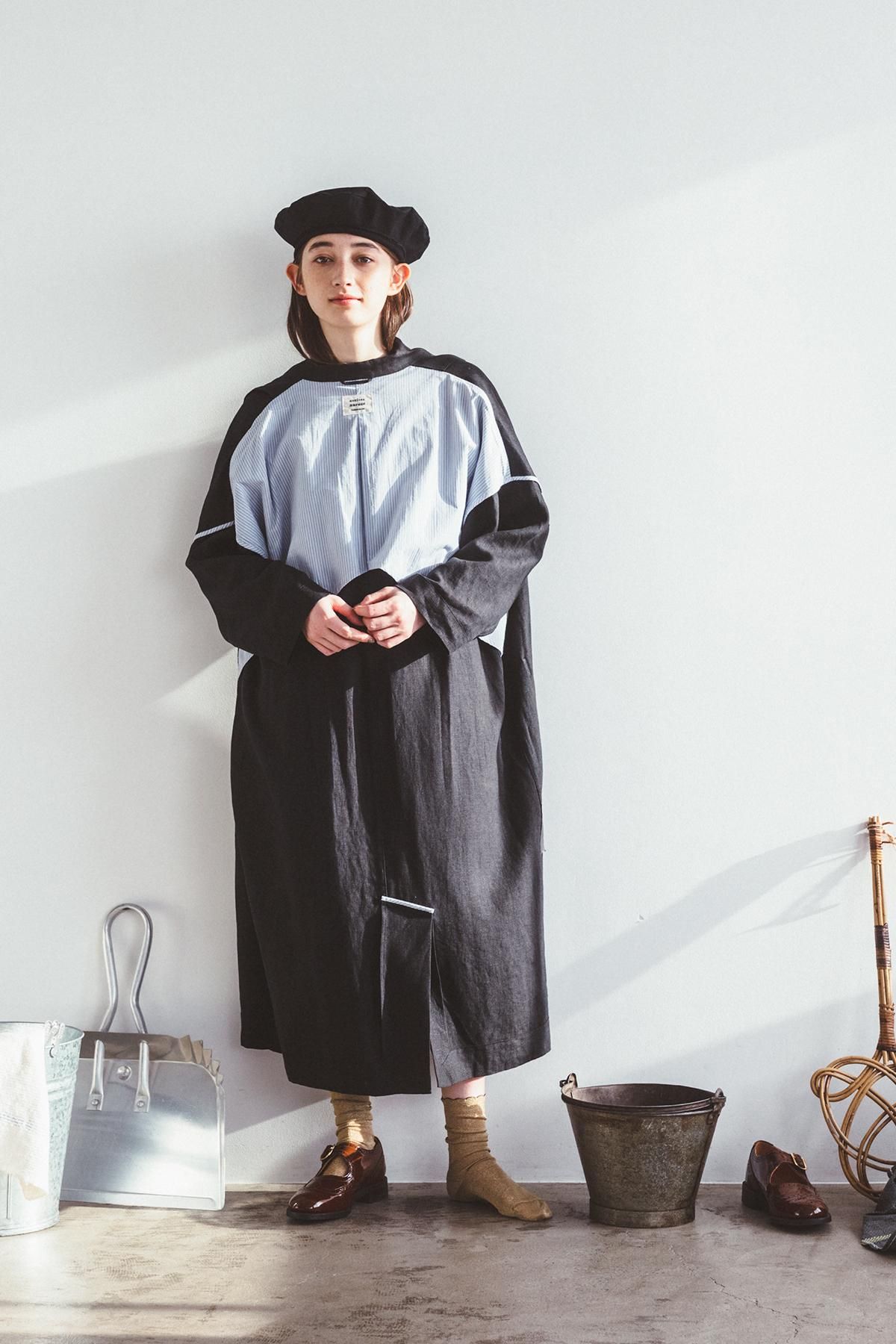 linen tailored coat / black - atelier naruse｜Online store｜the an