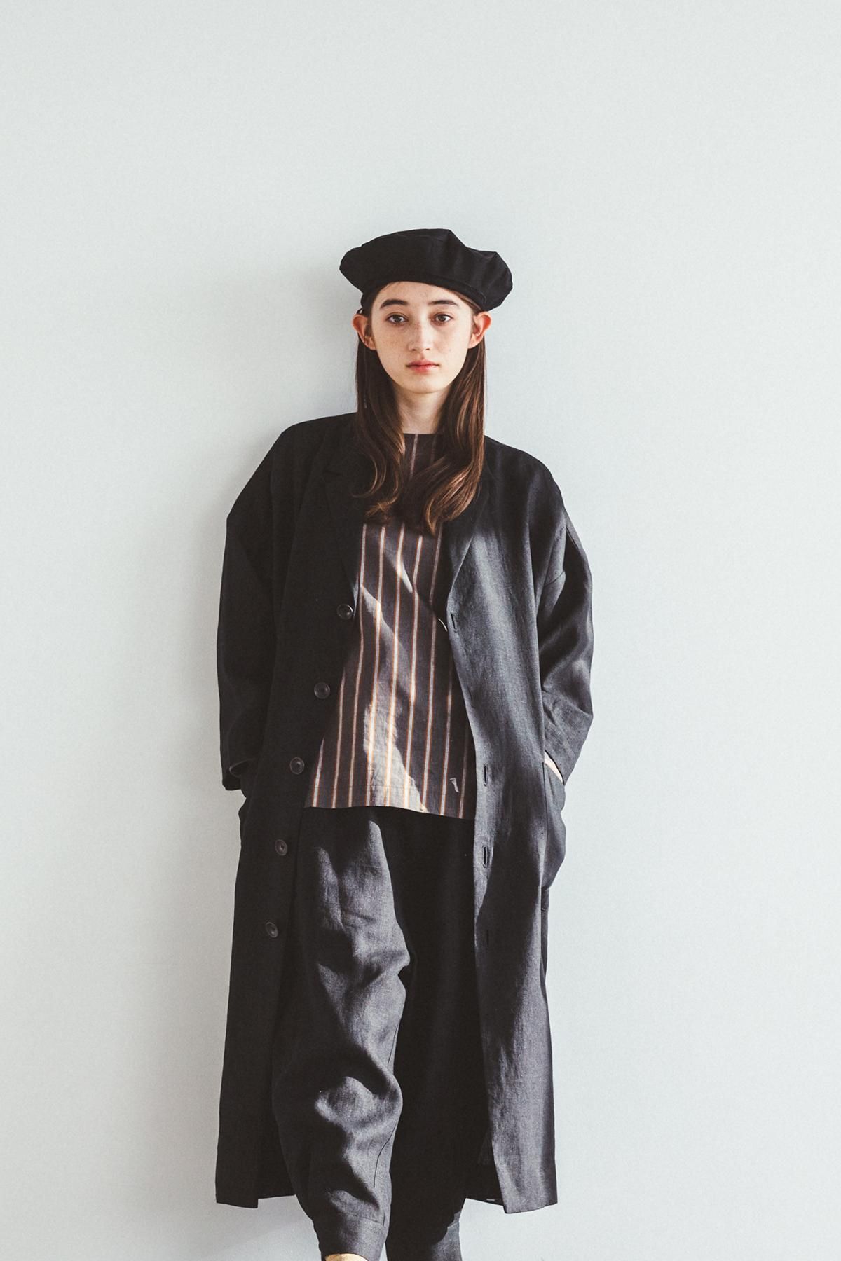 linen tailored coat / black - atelier naruse｜Online store｜the an