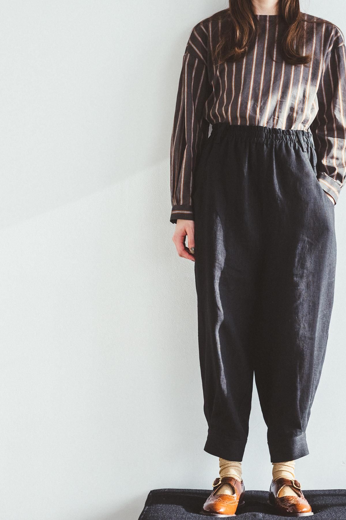 linen jodhpurs / black - atelier naruse｜Online store｜the an