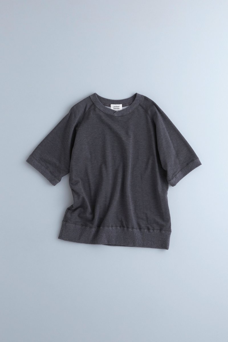 cotton lyocell fleece lining sweatshirt / charcoal gray
