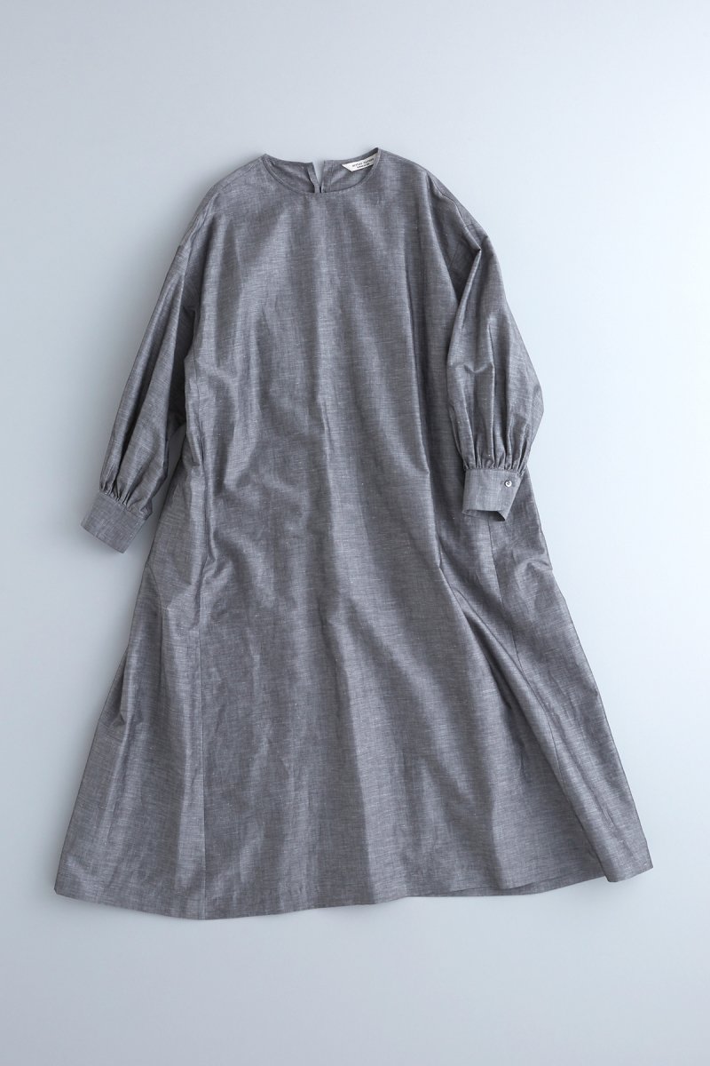 cotton linen long one-piece / gray slab