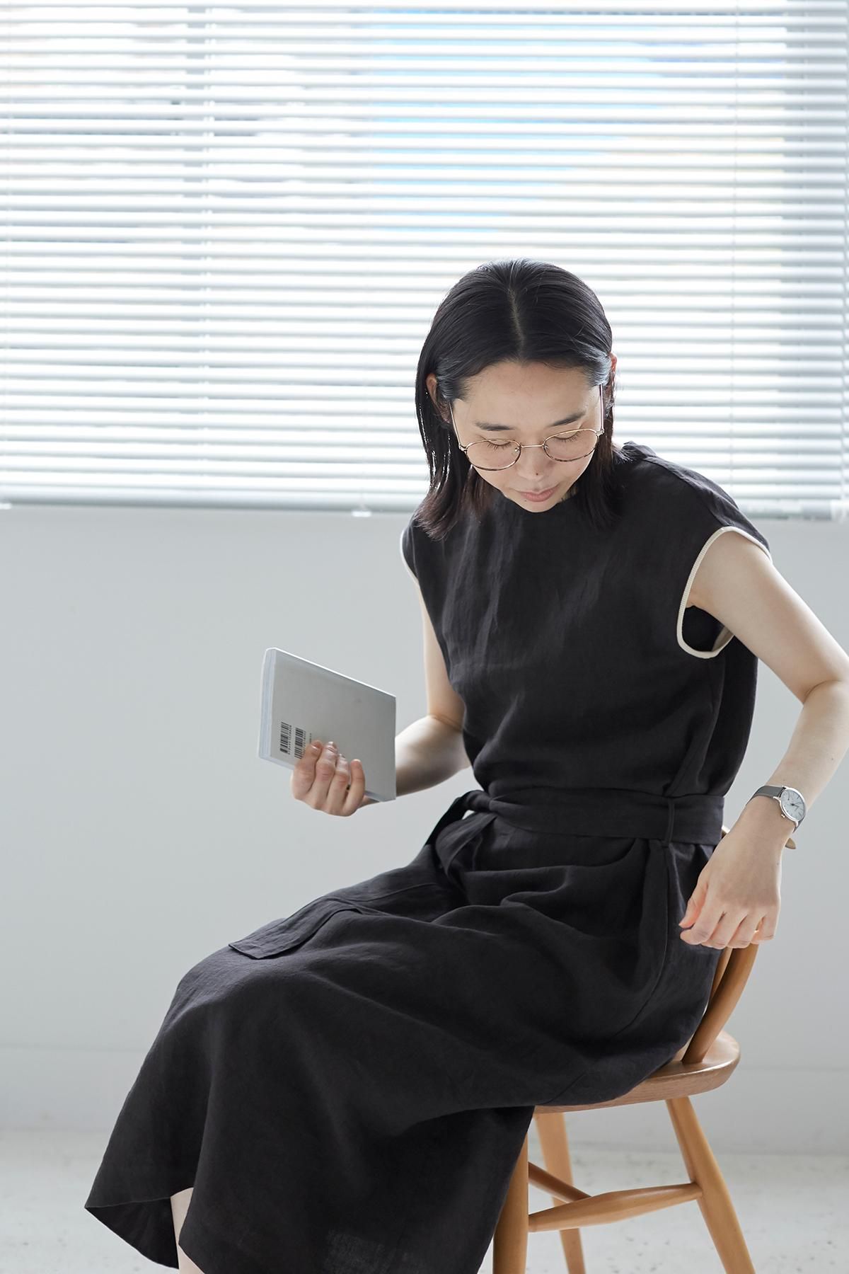 linen sleeveless one-piece +rib - atelier naruse｜Online store｜the an