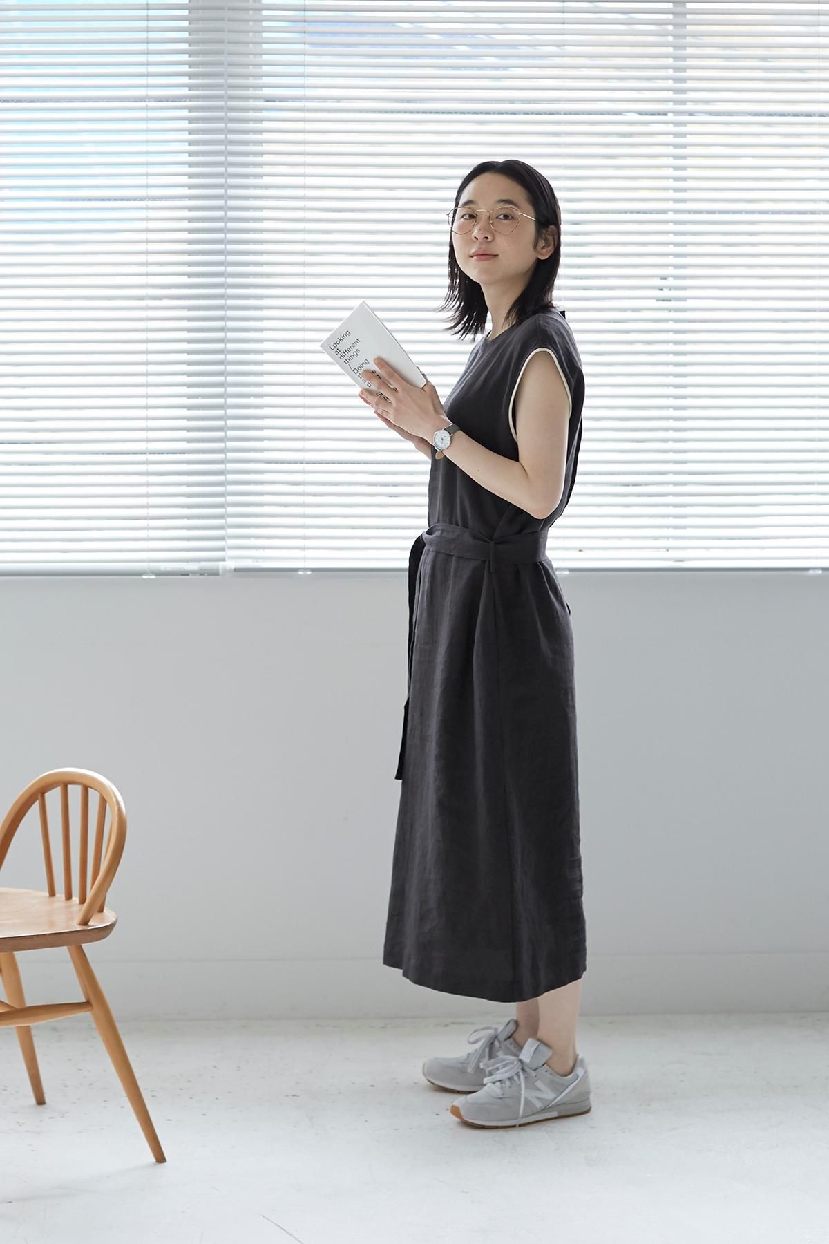 linen sleeveless one-piece +rib - atelier naruse｜Online