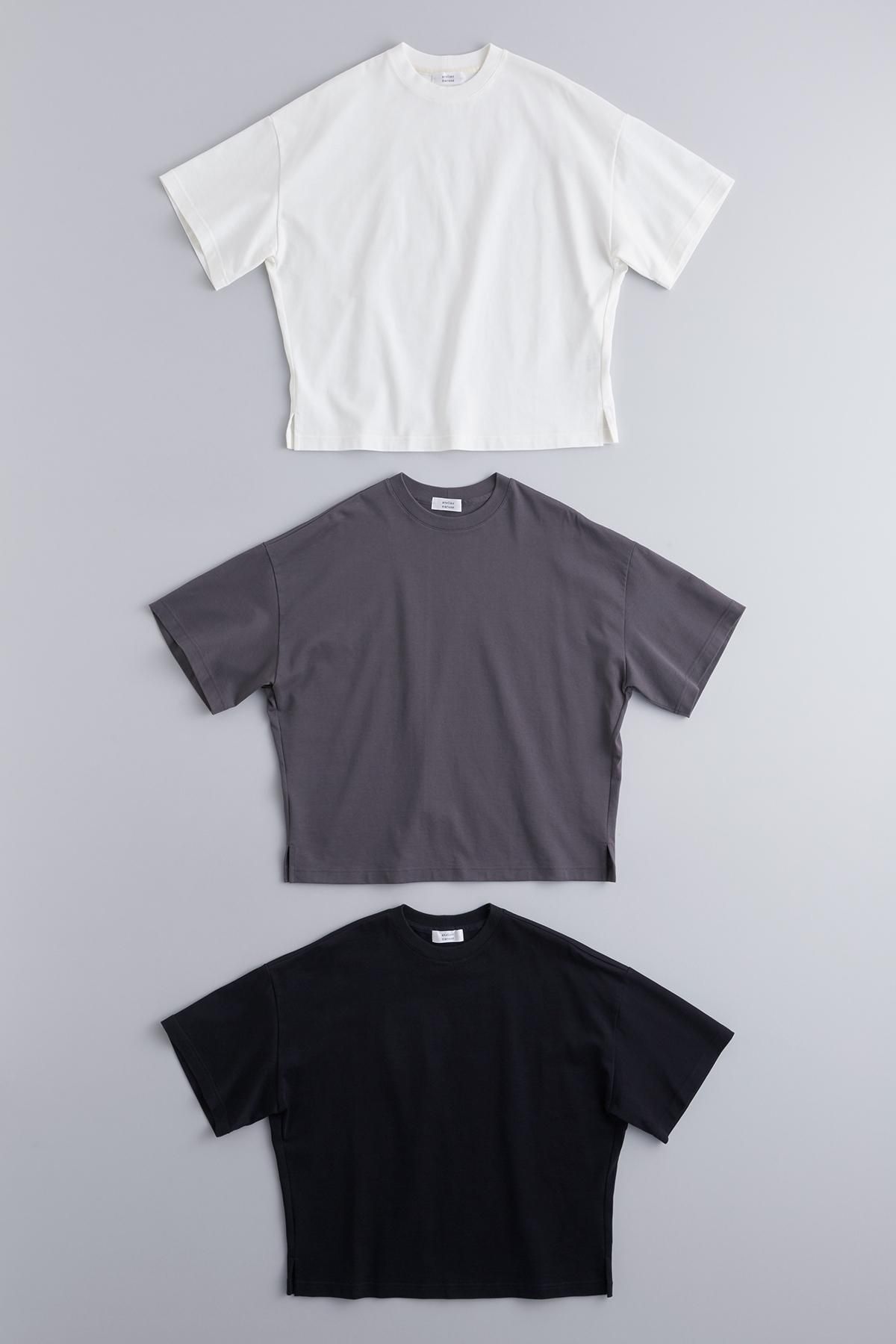 アトリエナルセ　バスクコットン　カットソー【ブラック】 basque cotton cut&sewn（short sleeves） - atelier naruse