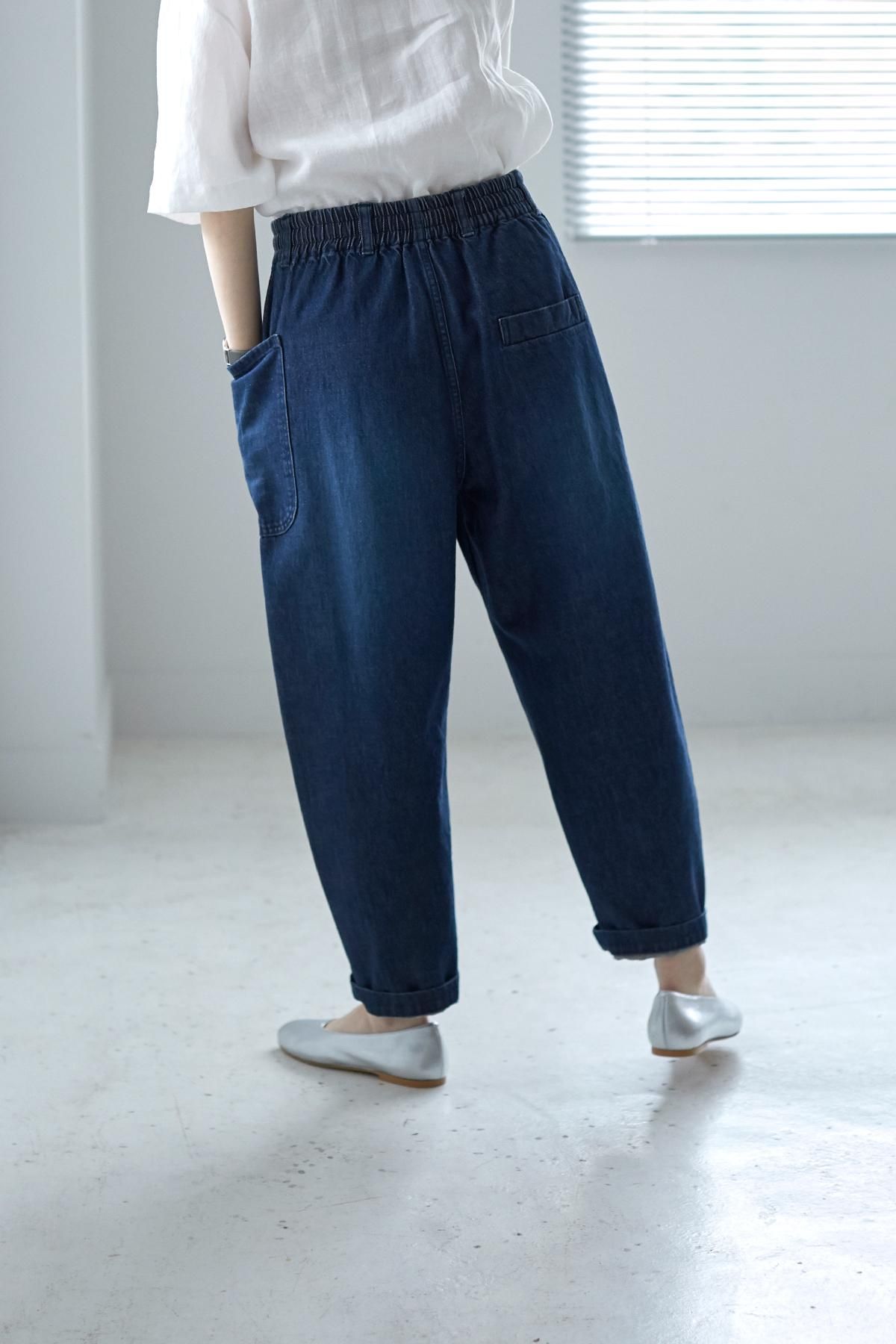 cotton denim balloon pants / stone washing ver. - atelier