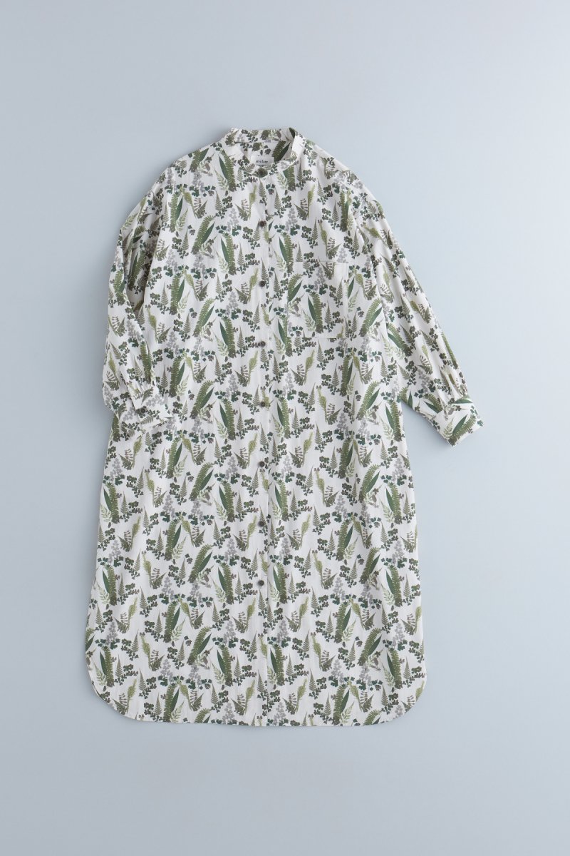 DEVEAUX print series ~botanical~ cotton long shirt