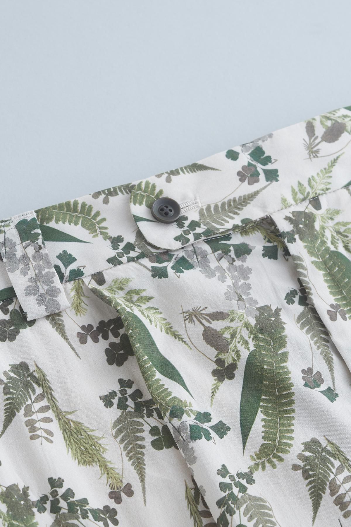 DEVEAUX print series ~botanical~ cotton tapered pants