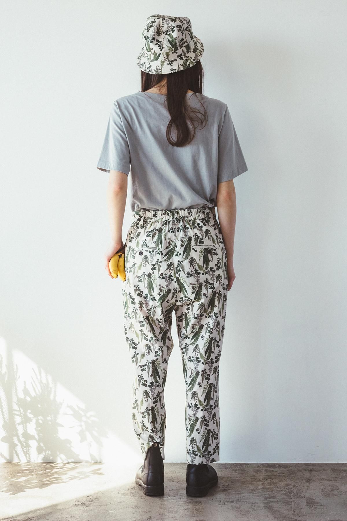 DEVEAUX print series ~botanical~ cotton tapered pants