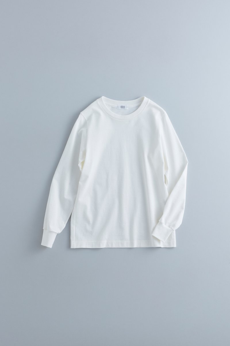 basque cotton cut&sewnlong sleeves/ white