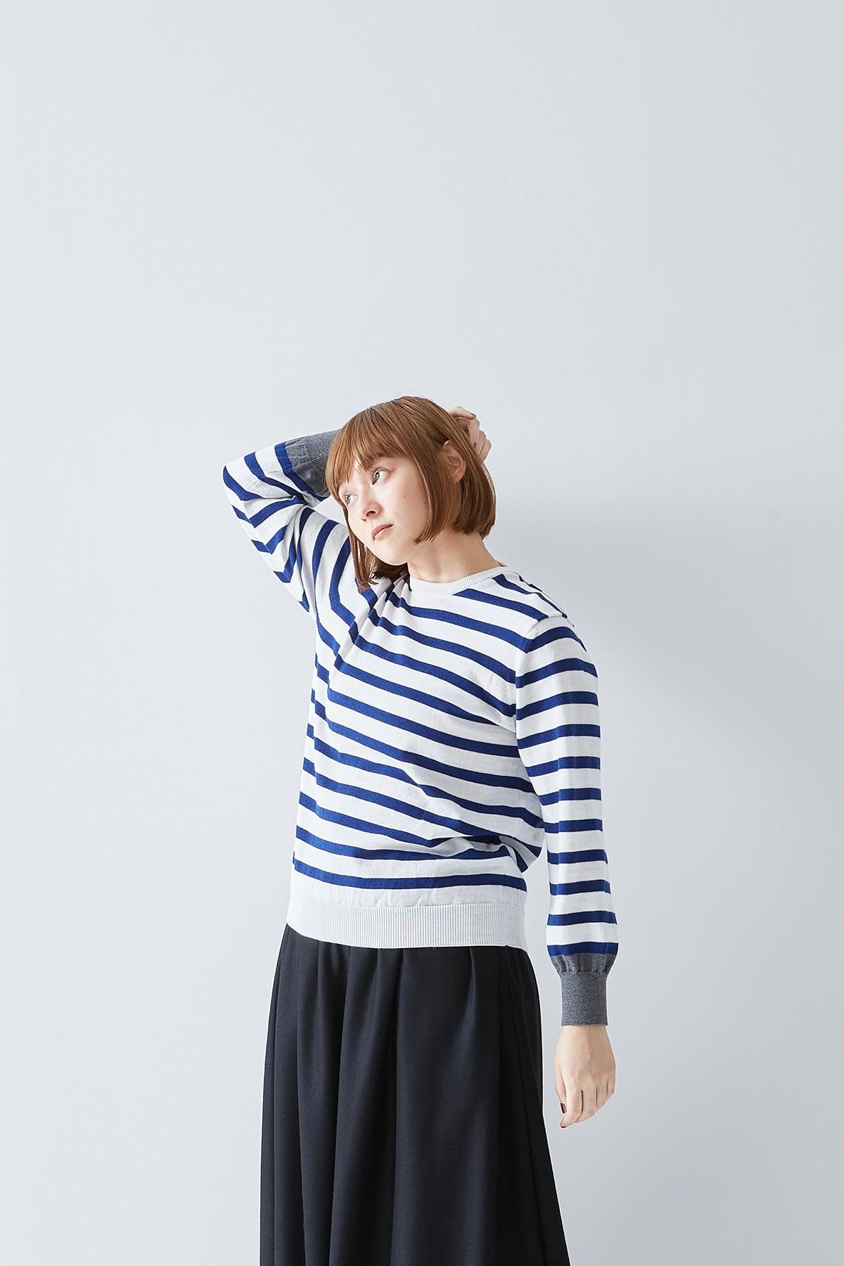 atelier naruse / コットンウールボーダーニット　アトリエナルセ atelier naruse / コットンウールボーダーニット