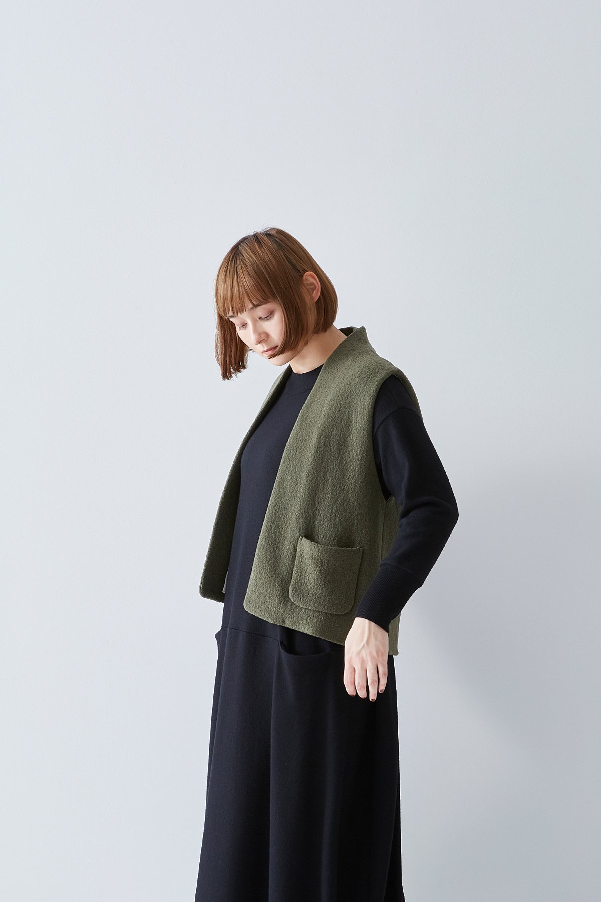 pure wool bouclé vest - atelier naruse | Online store