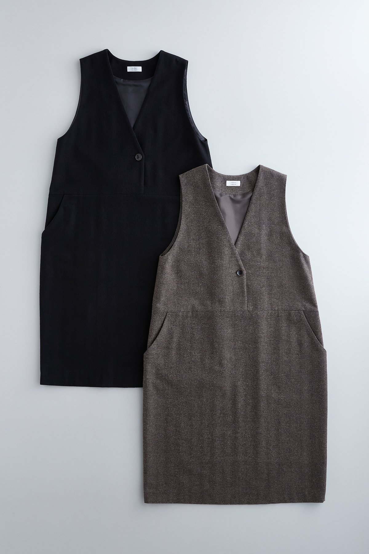 cotton&wool herring-bone jumper skirt - atelier naruse | Online store