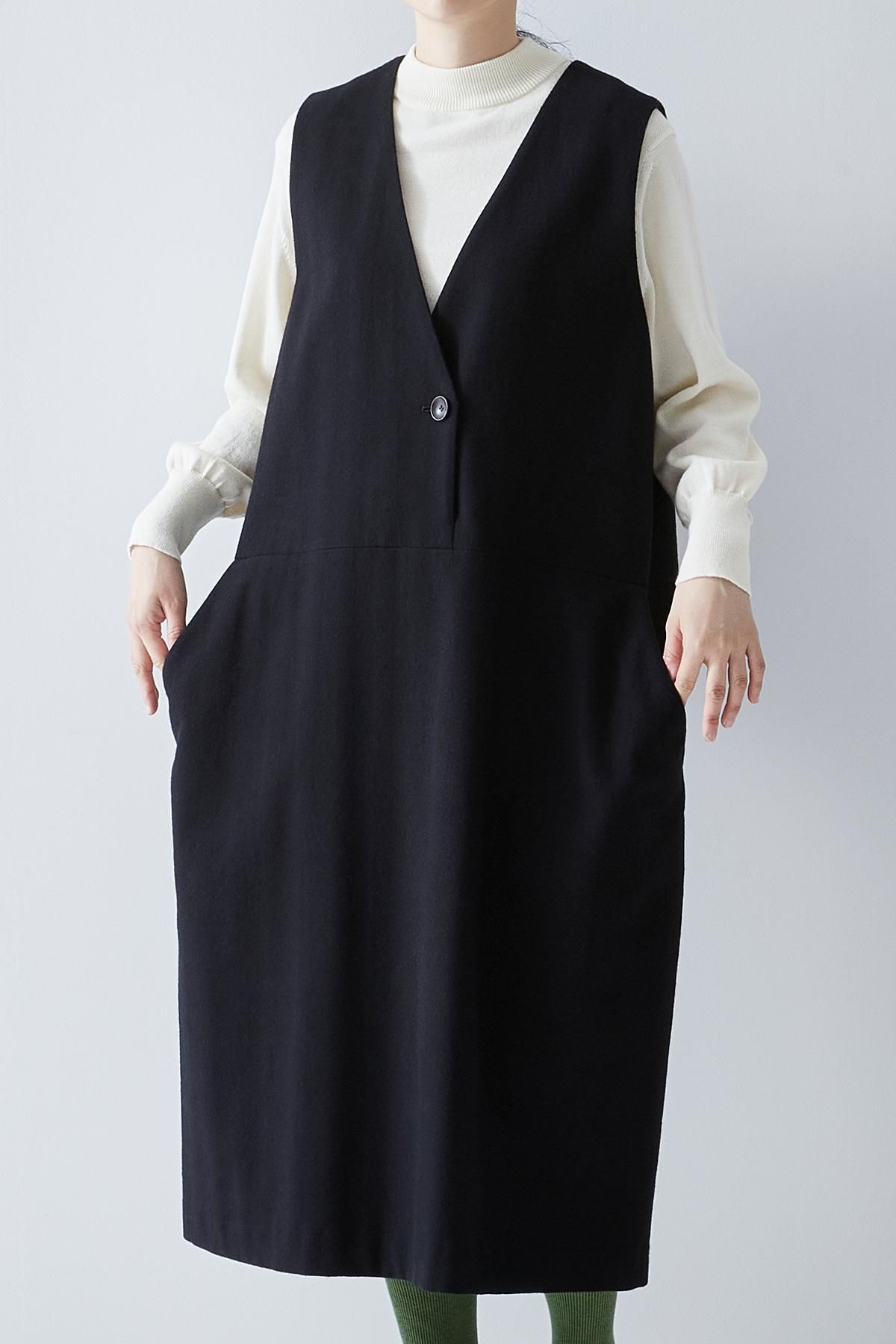cotton&wool herring-bone jumper skirt - atelier naruse cotton&wool herring-bone jumper skirt - atelier naruse