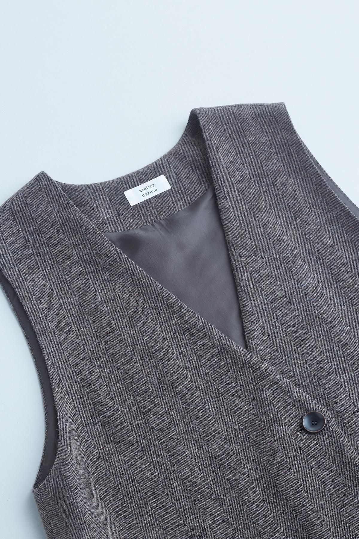 cotton&wool herring-bone jumper skirt - atelier naruse cotton&wool herring-bone jumper skirt - atelier naruse