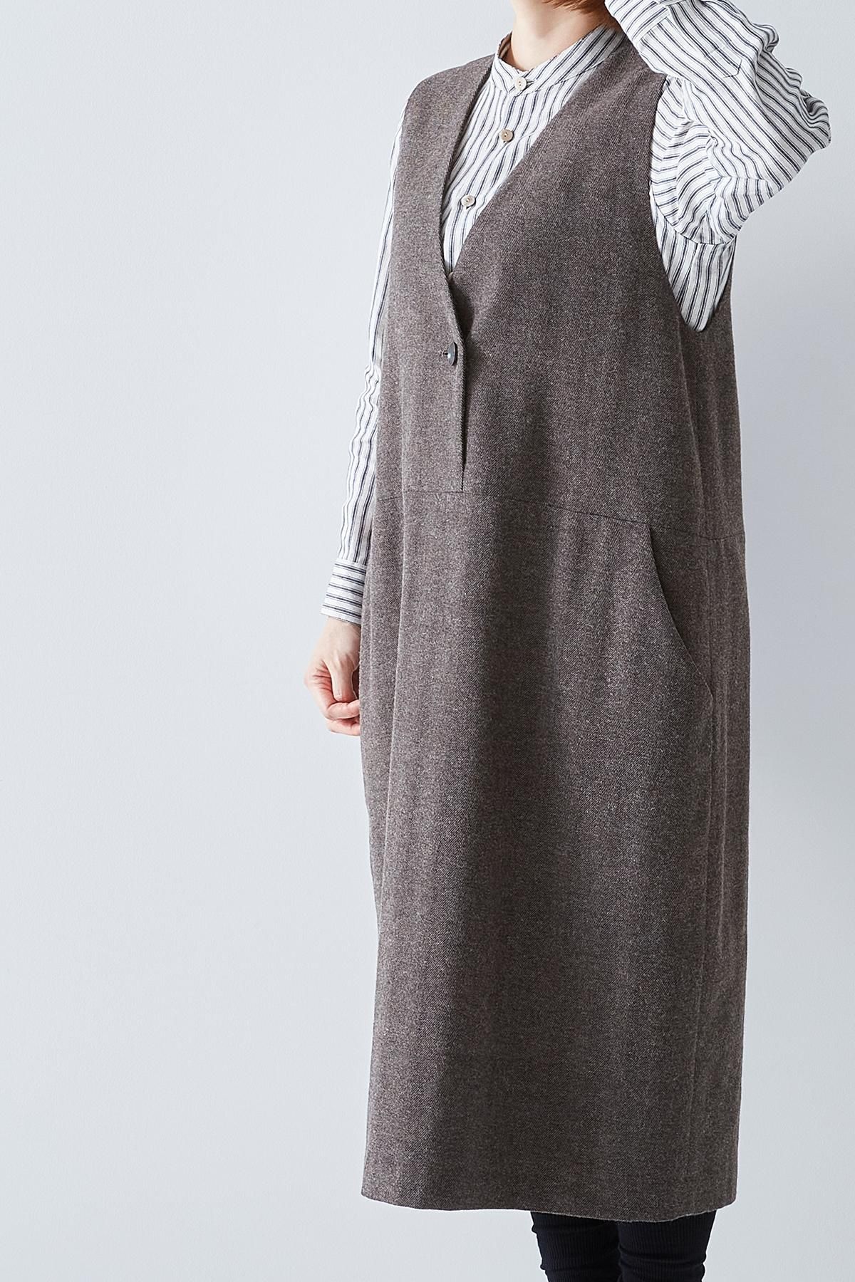cotton&wool herring-bone jumper skirt - atelier naruse