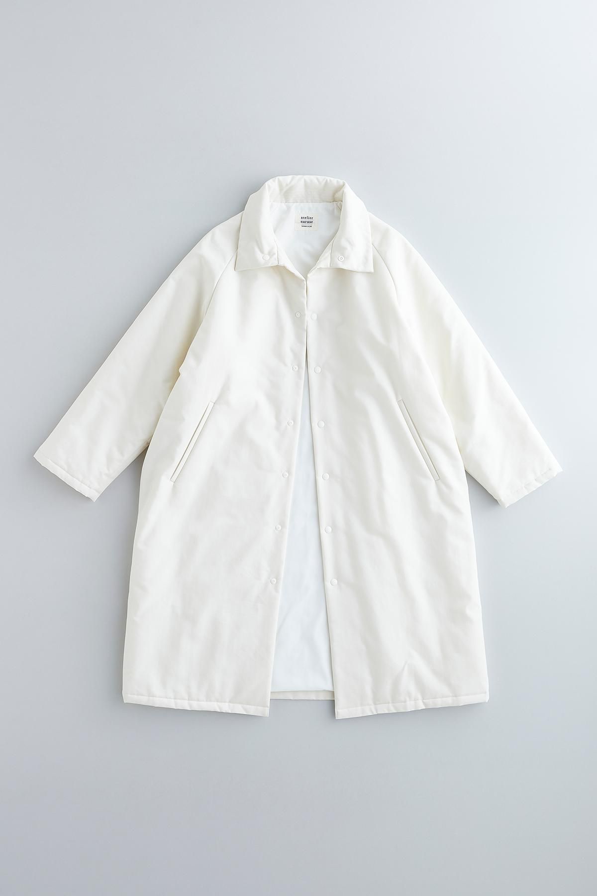 cotton nylon batting coat / white - atelier naruse｜Online store